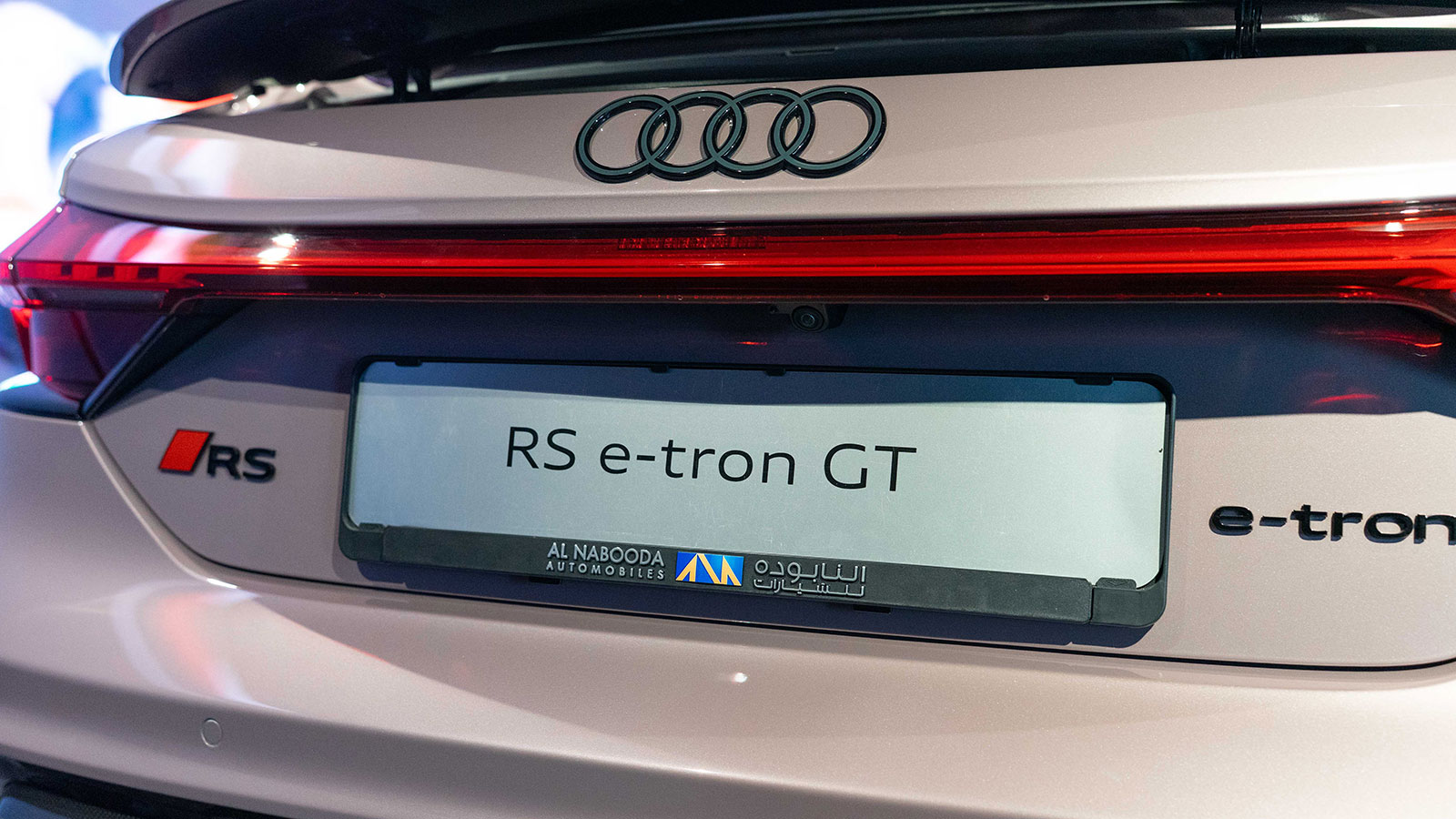 Motto Crown plate holder fitted to an Audi RS e-tron GT